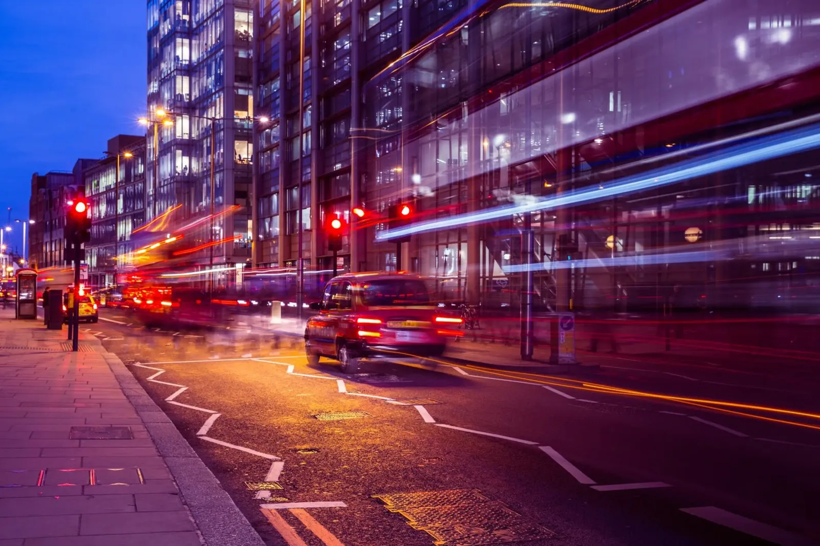 City Lights in Motion, London, England acrylic glass by Wanderlust Vibes