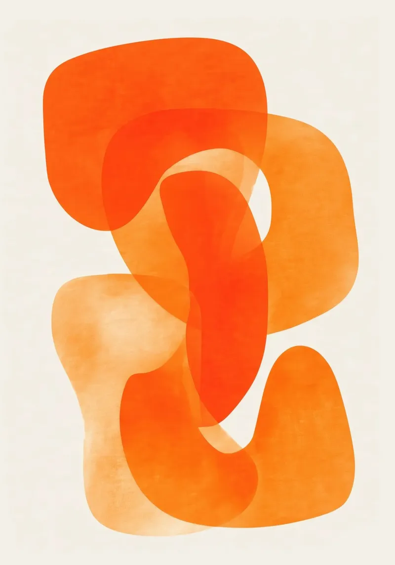Abstract Orange Flow I pellicola backlit da Clara August