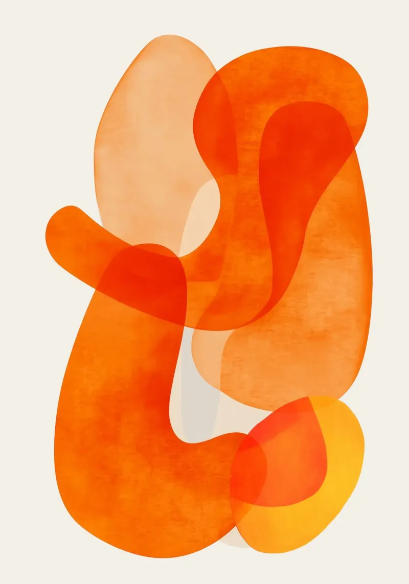 Abstract Orange Flow II pellicola backlit da Clara August