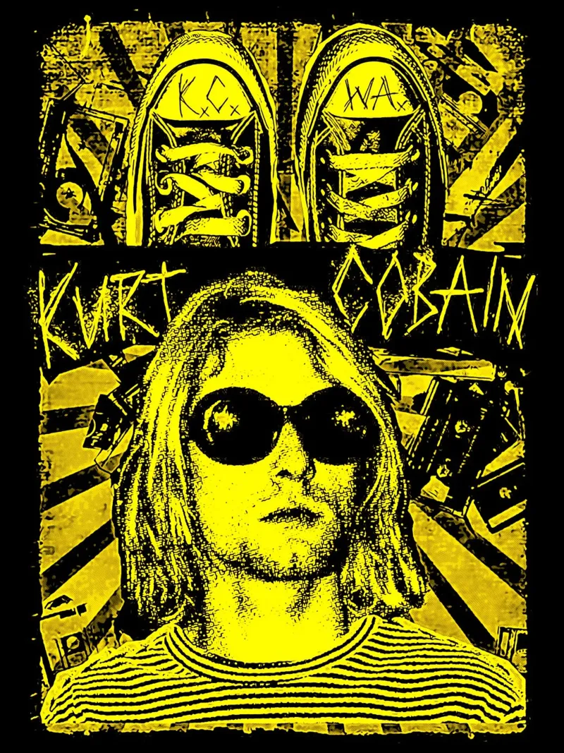 arte grunge dei nirvana pellicola backlit da music soul