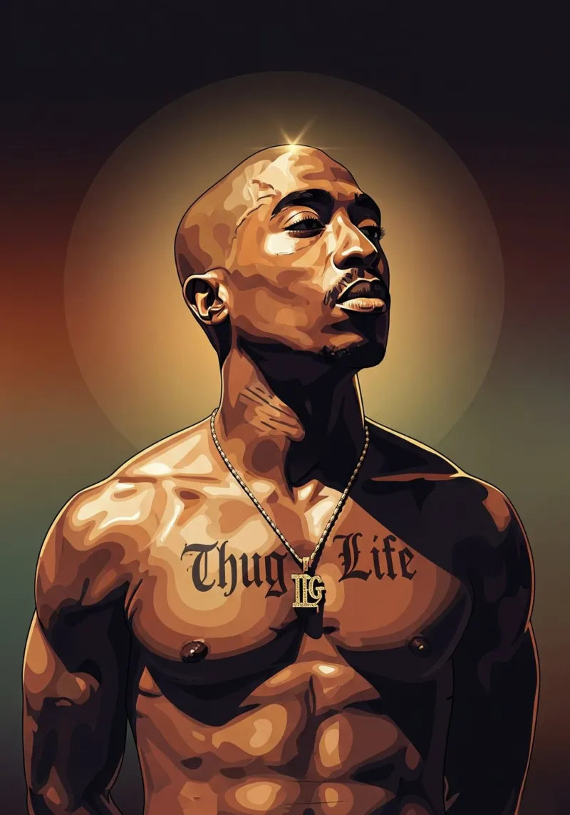 Thug Life - Tupac Shakur pellicola backlit da Lembayung art