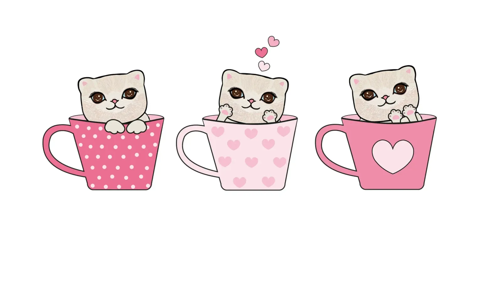Simpatici gattini con tazze di caffè design di San Valentino alluminio dibond da gulsengunel