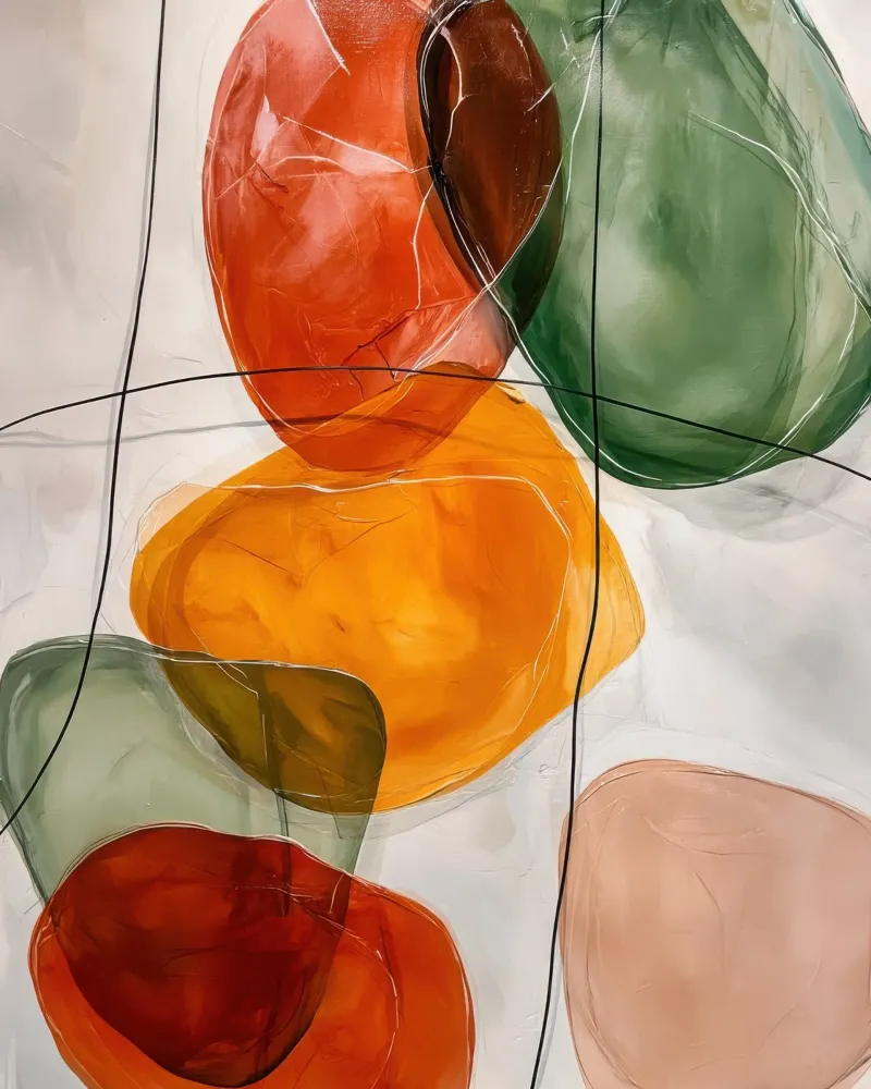 Moderne abstrakte Kunst in erdigen Farben Hahnemühle von Artbyvo
