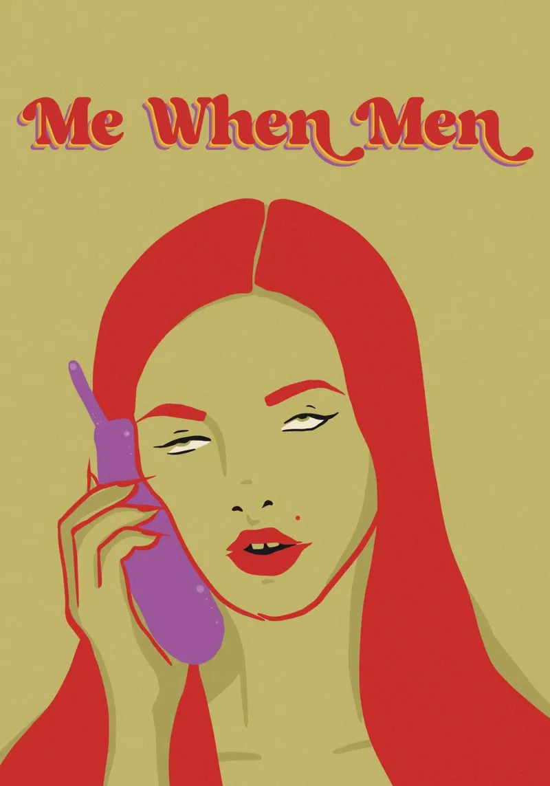 Me When Men - Geïrriteerde vrouw die met haar ogen rolt canvas van Lisa Jureczko Arts Illustration