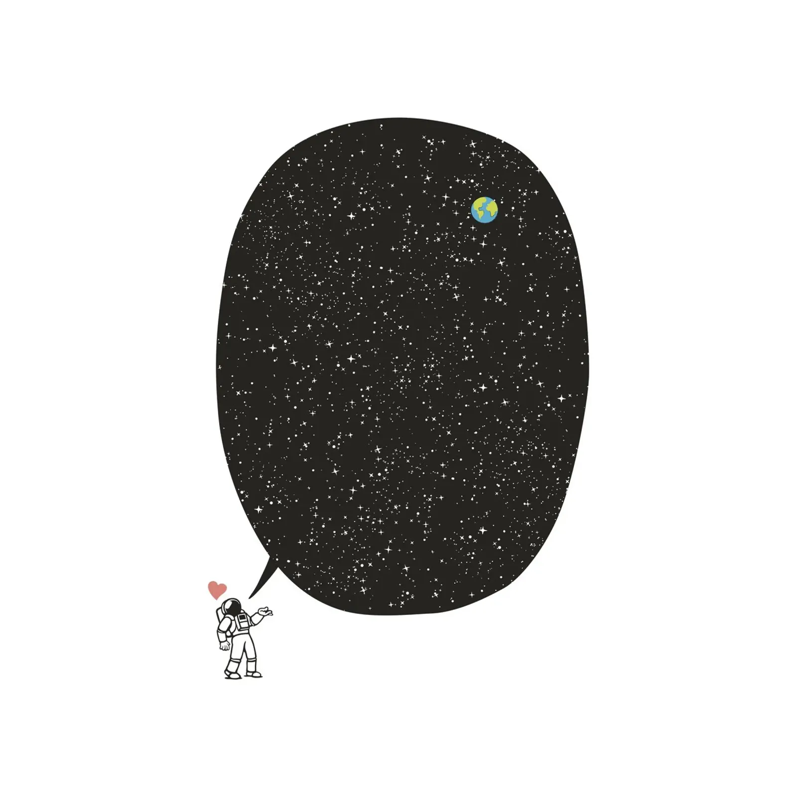 Astronaut Talking About the Infinite Cosmos alluminio dibond da Tobe Fonseca