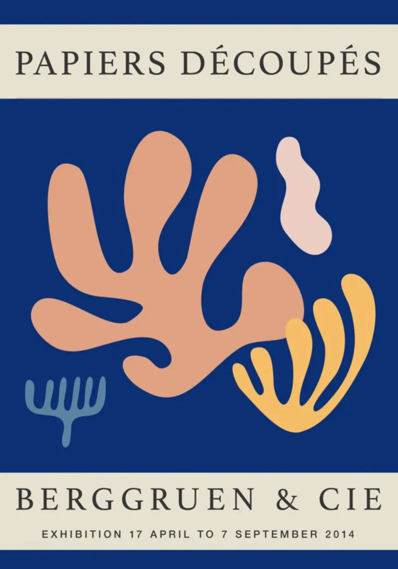 Matisse Papiers Découpés Abstract Coral Print - Berggruen canvas with Floater frame by homdeco