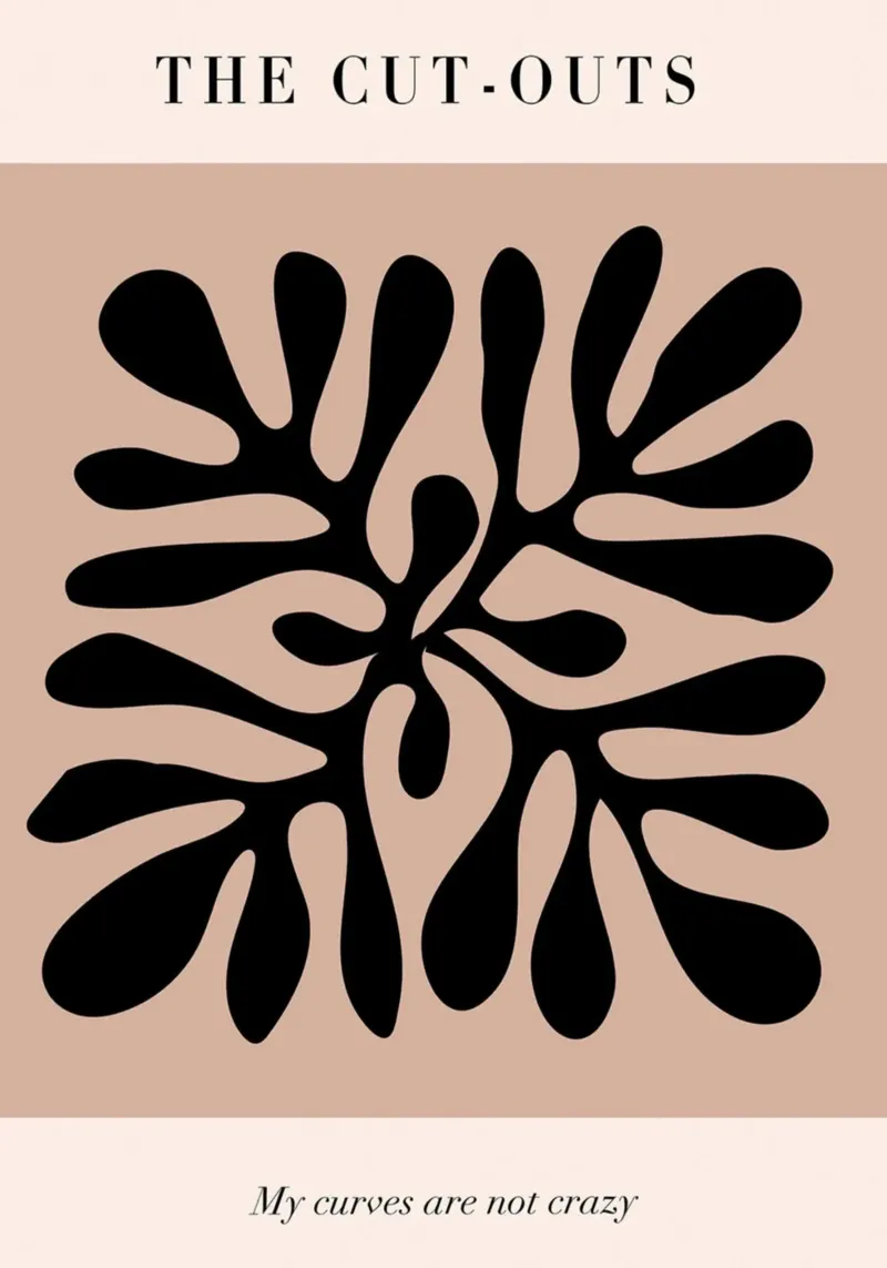 The Cut-Outs Abstract Black Botanical Print acrylic glass by homdeco