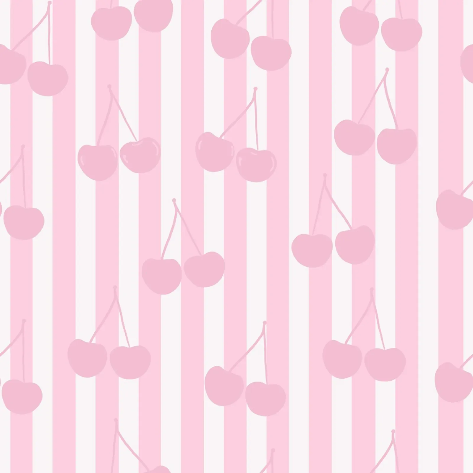 Pink and white stripe pattern cherries pattern canvas by gulsengunel