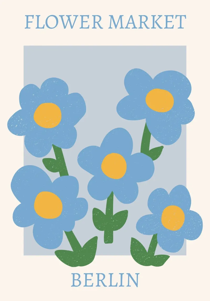 Mercato dei fiori di Berlino - Stampa floreale moderna carta hahnemühle da homdeco