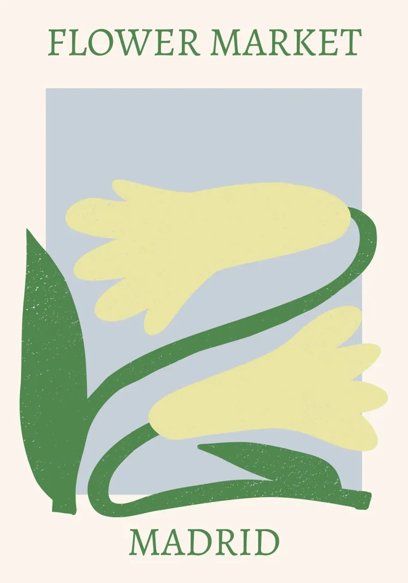 Madrid Flower Market Yellow Bells Print - Modern Floral backlit film by homdeco