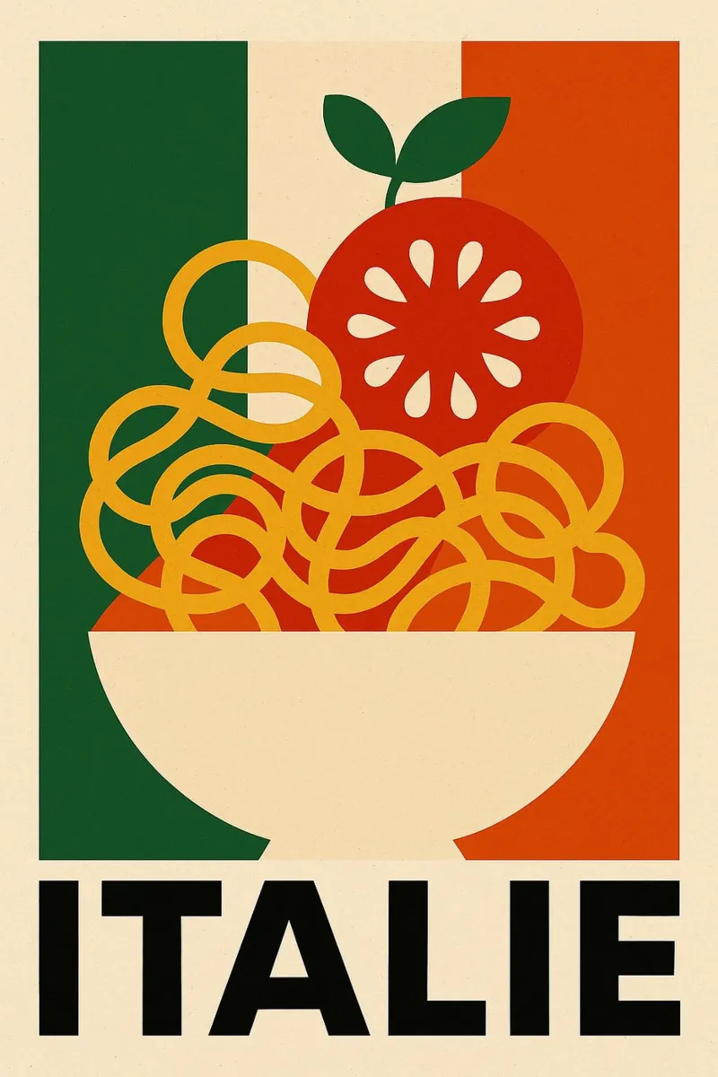 Gourmet Italy poster with plastic frame by JETLAG | affiches voyage