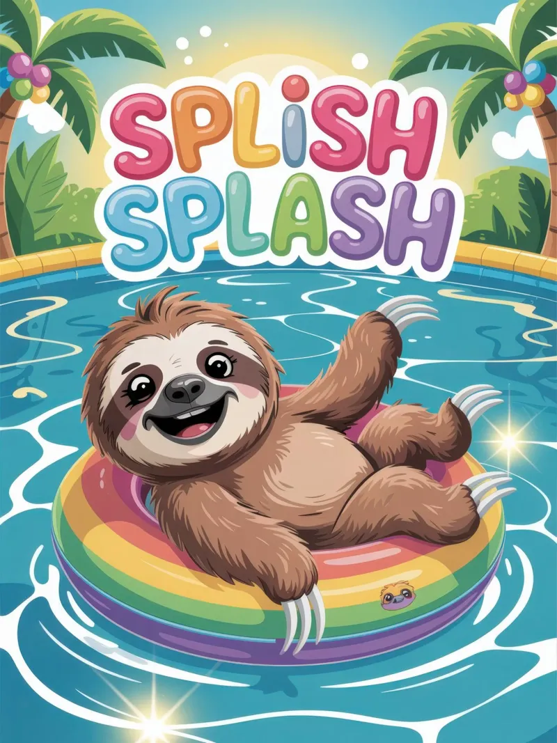 Sloth bath, summer holidays, splish splash backlit film by SlothStella