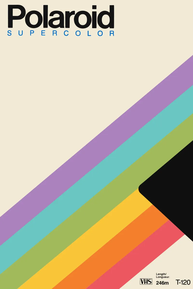 Polaroid Regenbogen Poster - Retro Design im VHS Look Hahnemühle von SMPLE