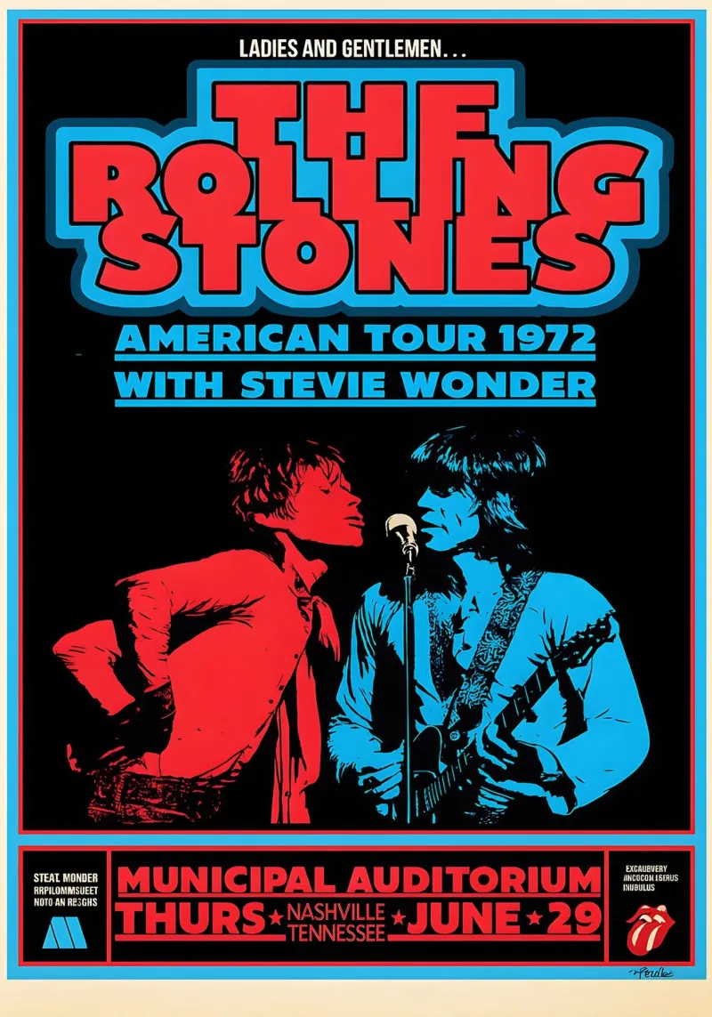 the rolling stones vinyl Album Cover Tin Sign Tour alu-dibond by DGUnder