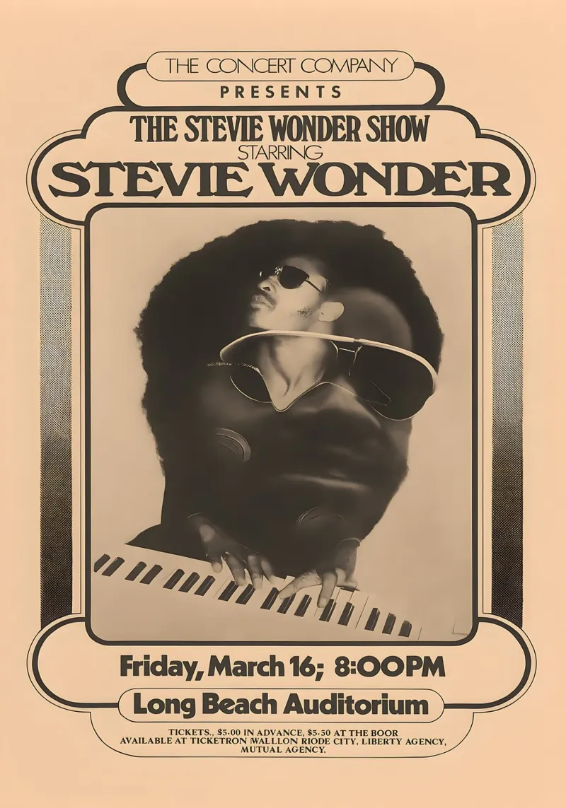 THE STEVIE WONDER SHOW STARRING STEVIE WONDER 1973 alluminio dibond da DGUnder