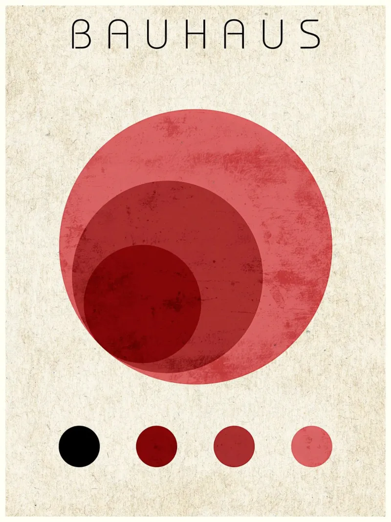 Palette di colori del cerchio in stile Bauhaus carta hahnemühle da Jason Studio