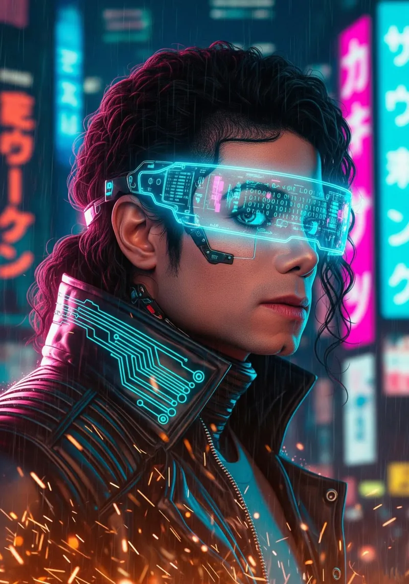 Michael Jackson - Cyber Punk art (2) pellicola backlit da Lembayung art