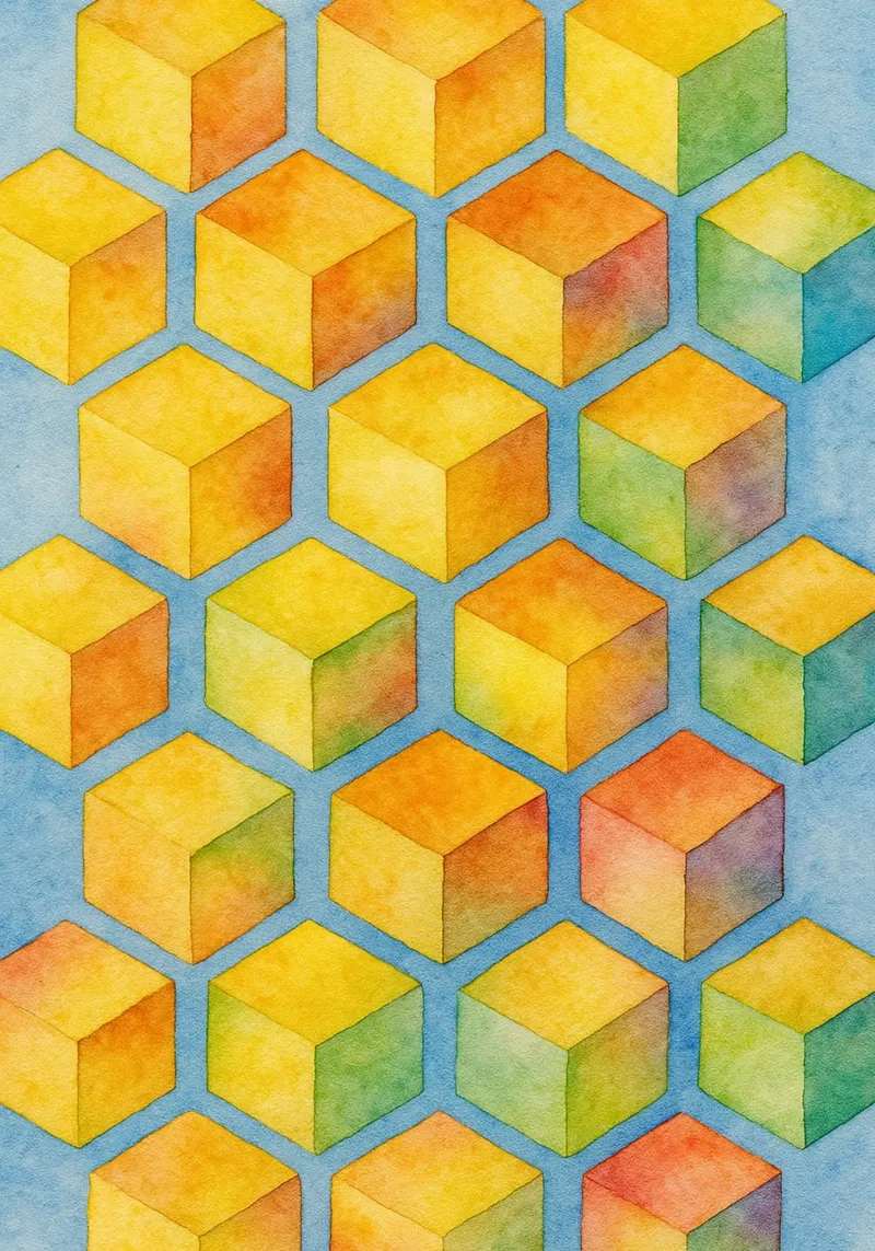 cube dessin abstrait ilustration hahnemühle de Permatax