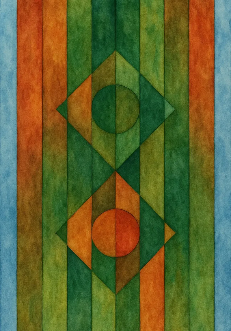 cerchio di diamante disegno astratto ilustrazione poster con telaio in legno da Permatax