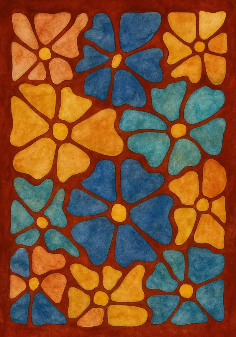 Bloemen abstracte tekening ilustratie canvas van Permatax