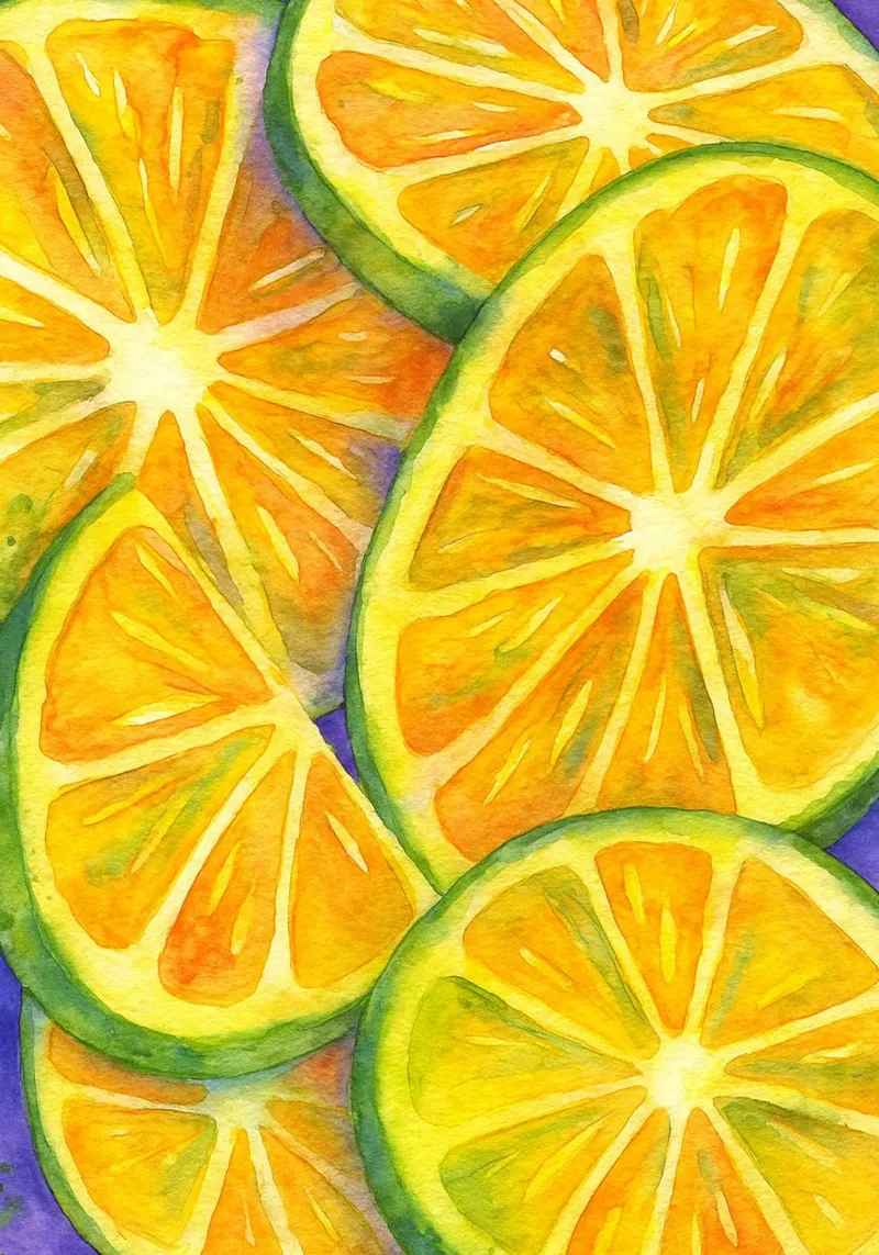 Limes dessin abstrait ilustration poster avec cadre en aluminium de Permatax