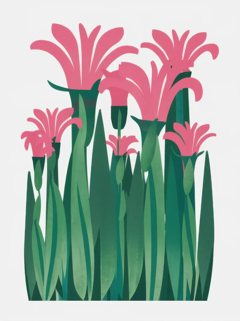 Pink Lily Elegance canvas with Floater frame by Solar Paint