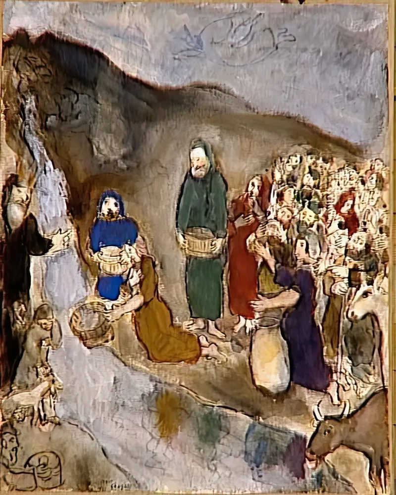 Marc Chagall Mosè e la roccia che colpisce pellicola backlit da MC Exhebition