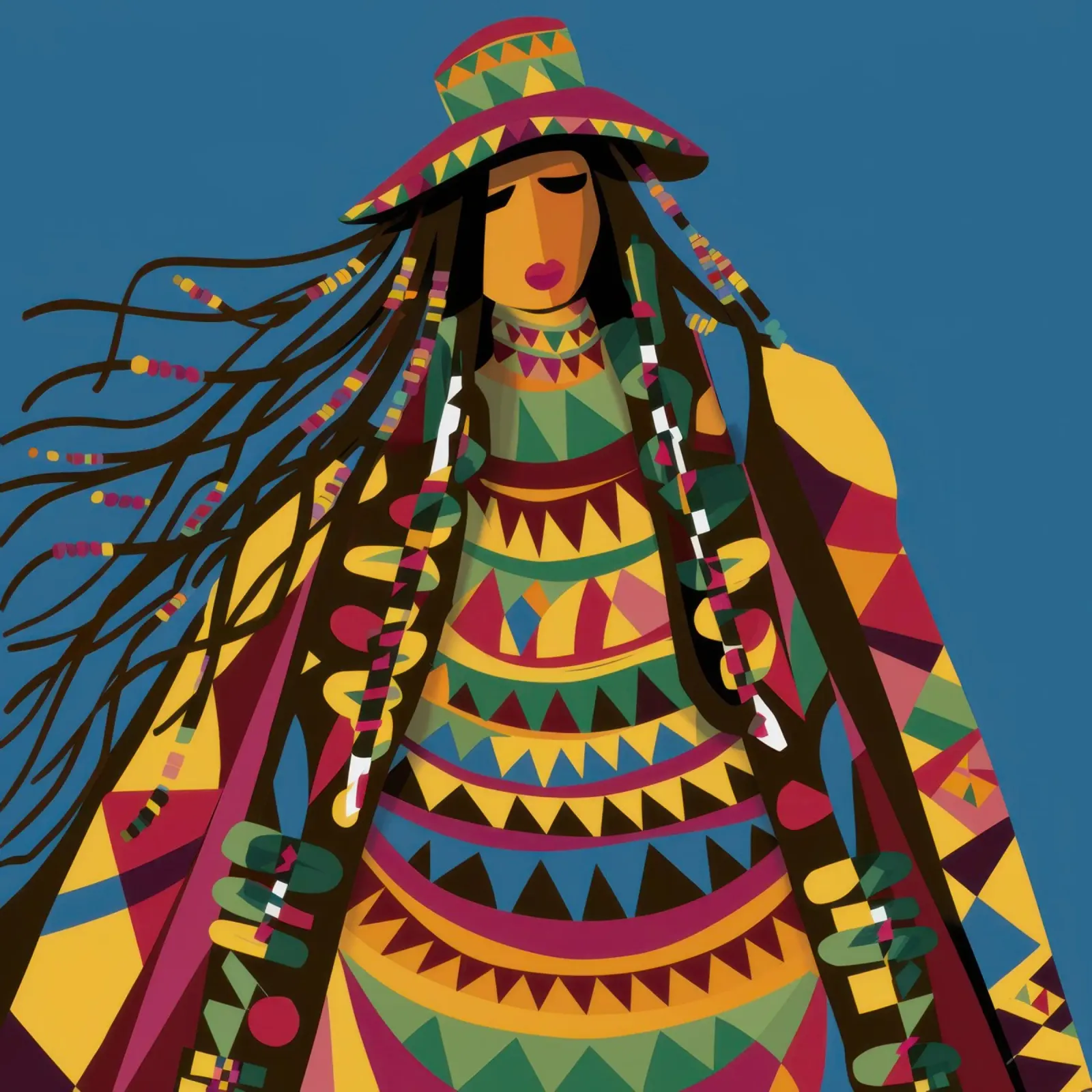Kaleidoscopic Cultural Portrait alu-dibond by Prism Ritual