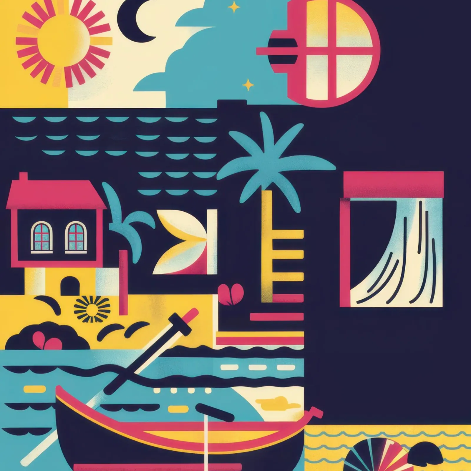 Nocturnal Geometric Harbor hahnemühle by Prism Ritual