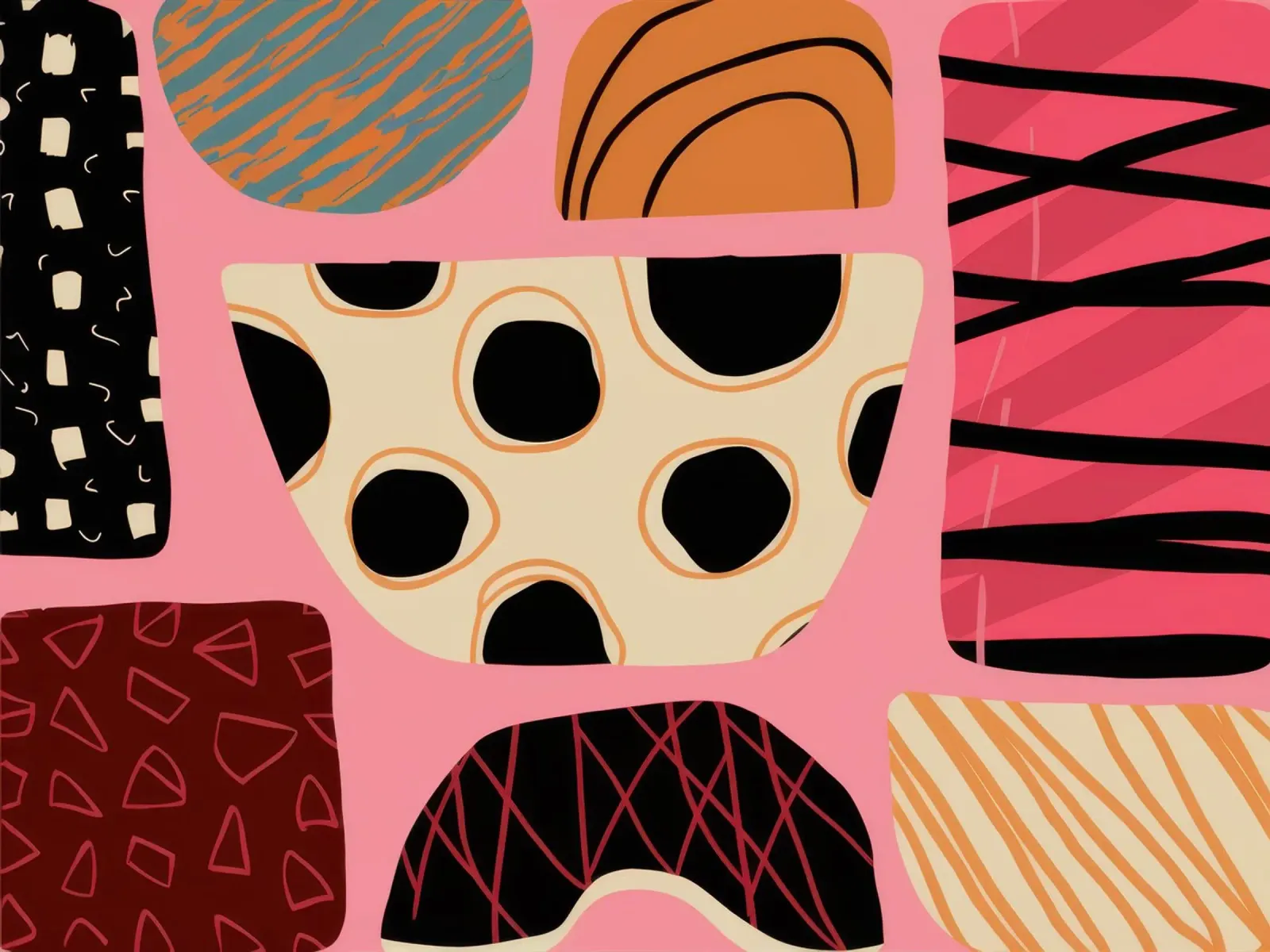 Playful Pattern Medley canvas with Floater frame by Bring Haven