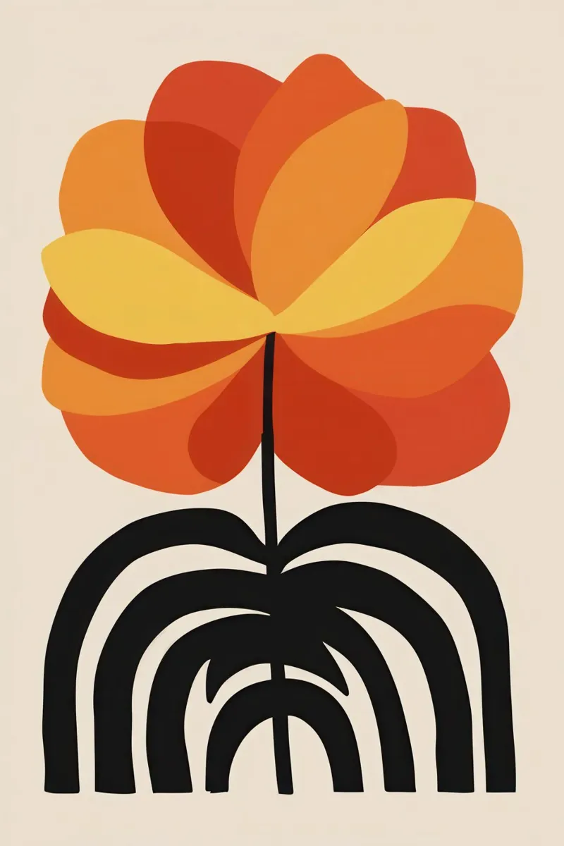 Kühnes Orange Bloom Poster von Solar Paint