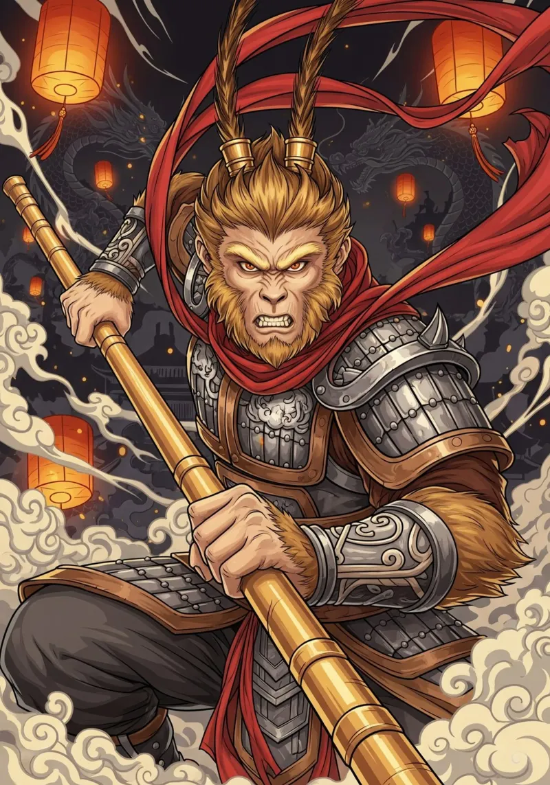 Wu Kong the Monkey king alluminio dibond da Lembayung art