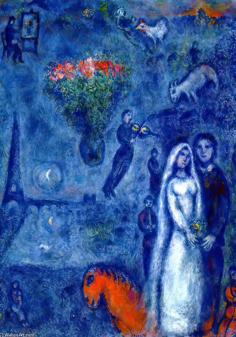 L'artista e la sua sposa marc chagall carta hahnemühle da MC Exhebition