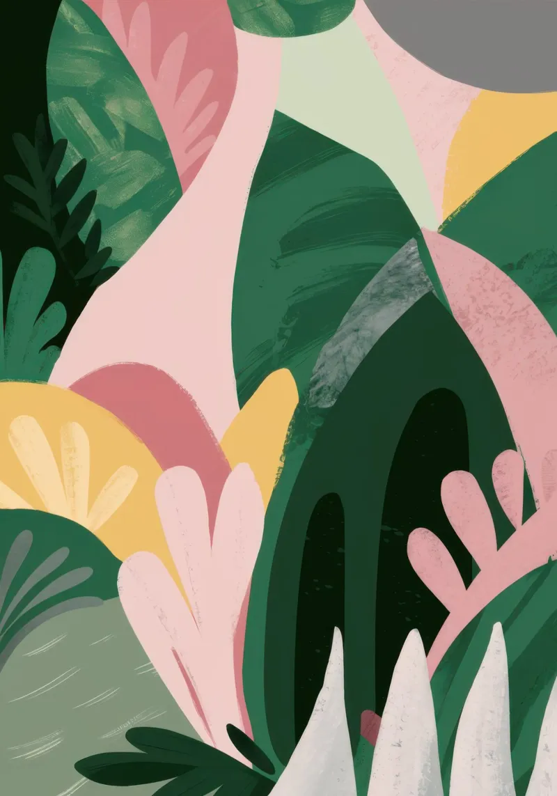 Abstracte bladcompositie canvas van Frosh Pallete