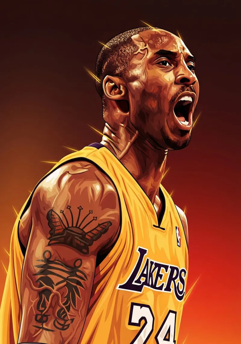Kobe Bryant portrait (5) pellicola backlit da Lembayung art