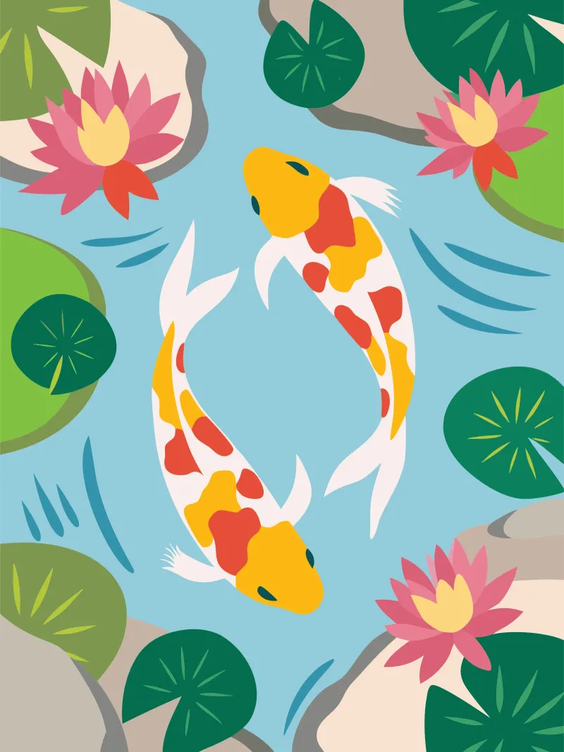 Koi Fish carta hahnemühle da CUTE ANIMALS