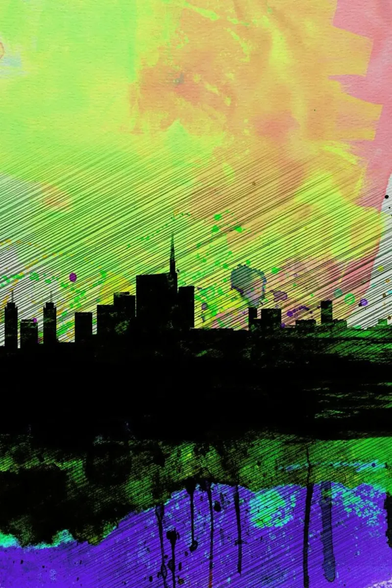 Milan Watercolor Skyline 2 pellicola backlit da Naxart