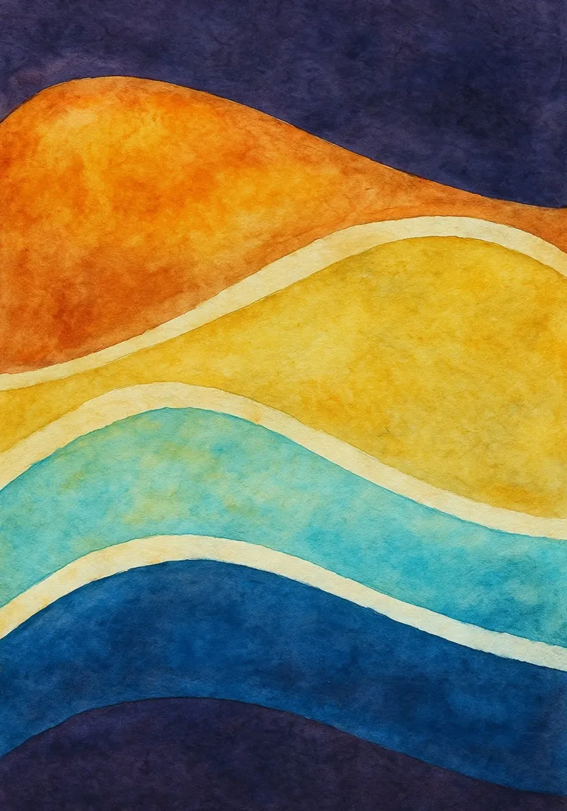 line wave abstract drawing ilustration canvas with Floater frame by Permatax