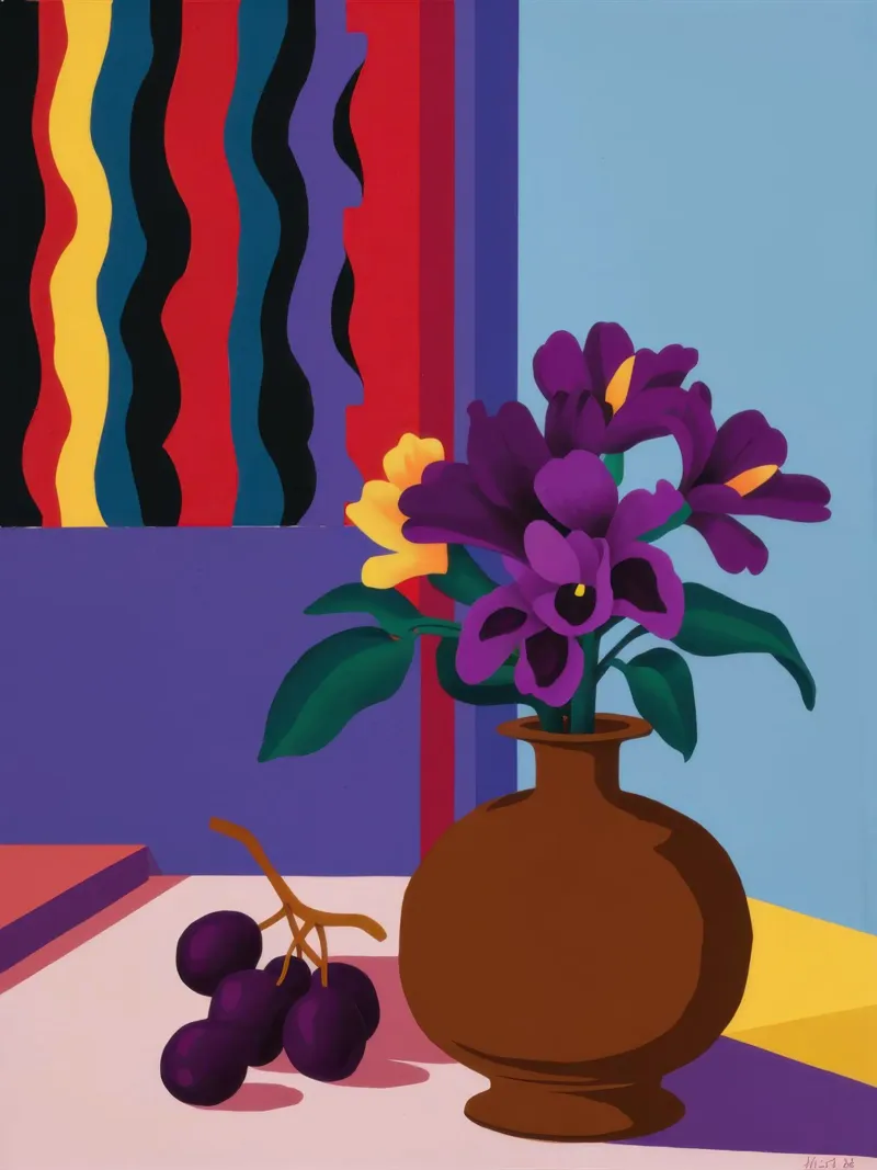 Still Life with Purple Asters forex plate by Veil Maya