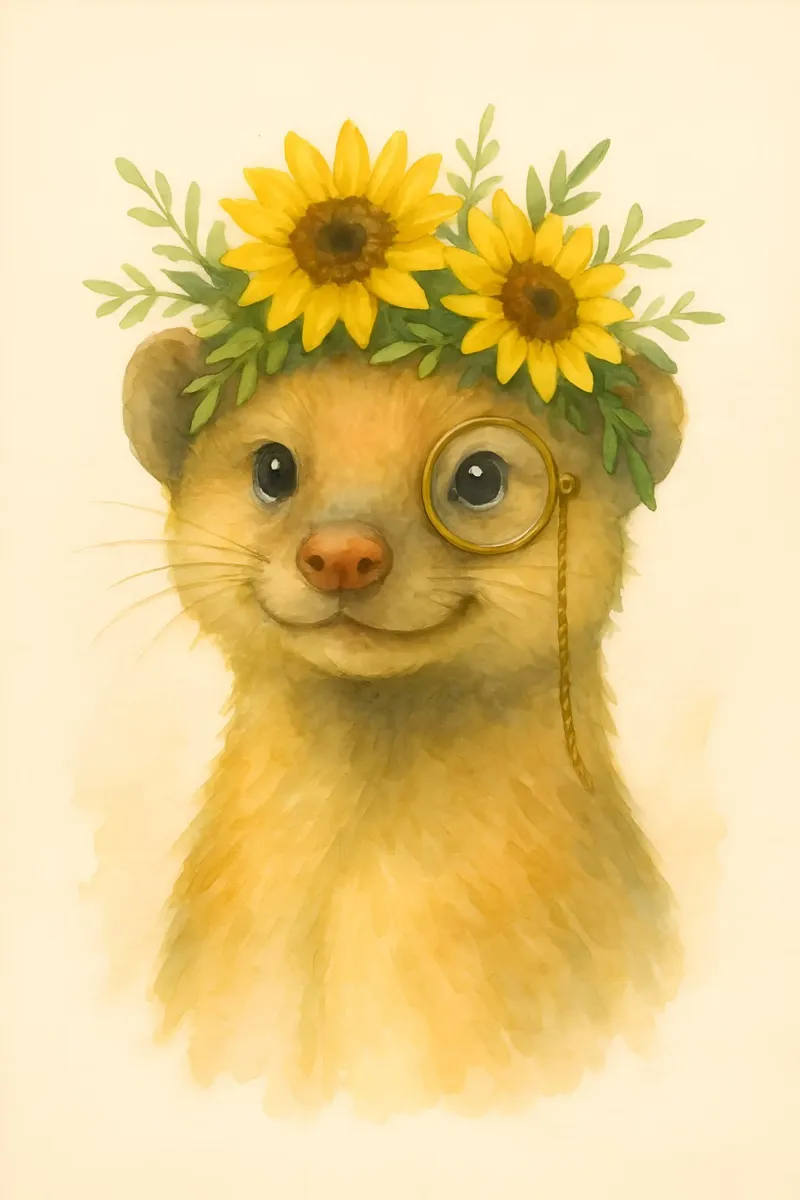 Sunshine Scholar: The Cheerful Weasel hahnemühle by Graceful Desine