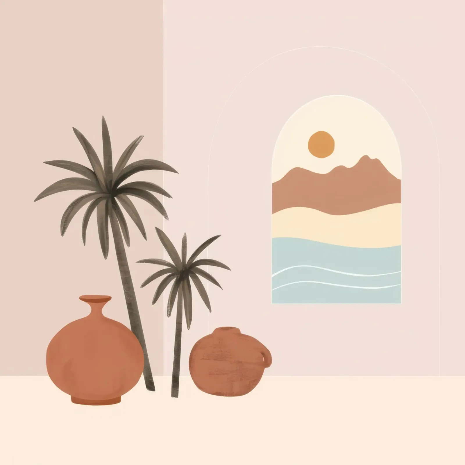 Minimalist Desert Still Life canvas by Veil Maya