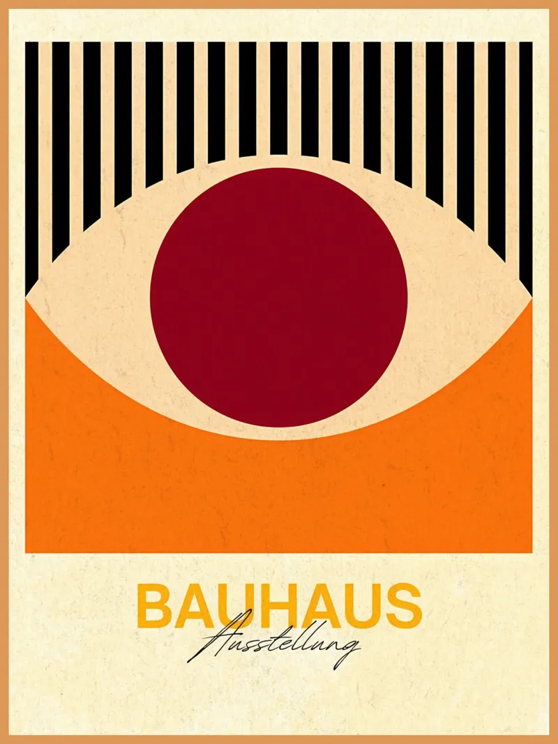 Poster d'arte astratta della mostra Bauhaus alluminio dibond da Ashley Studio