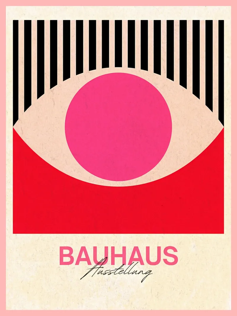 Poster d'arte astratta della mostra Bauhaus poster con telaio in legno da Ashley Studio