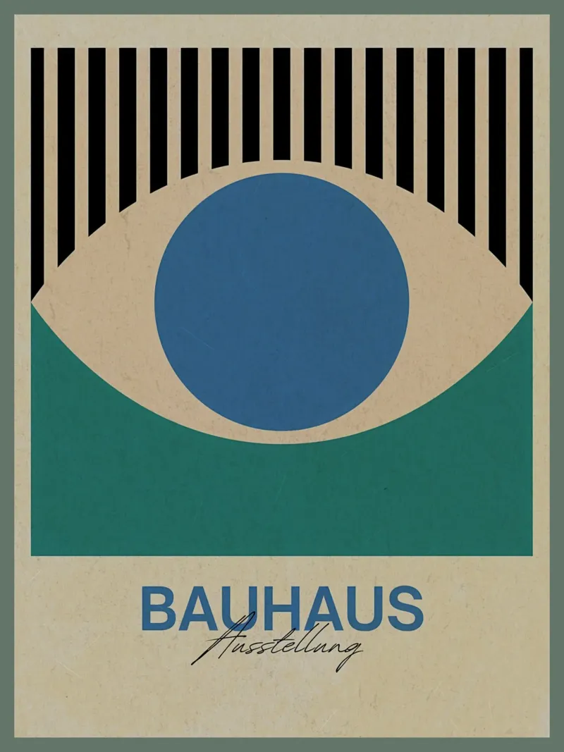 Poster d'arte astratta della mostra Bauhaus poster con telaio in legno da Ashley Studio