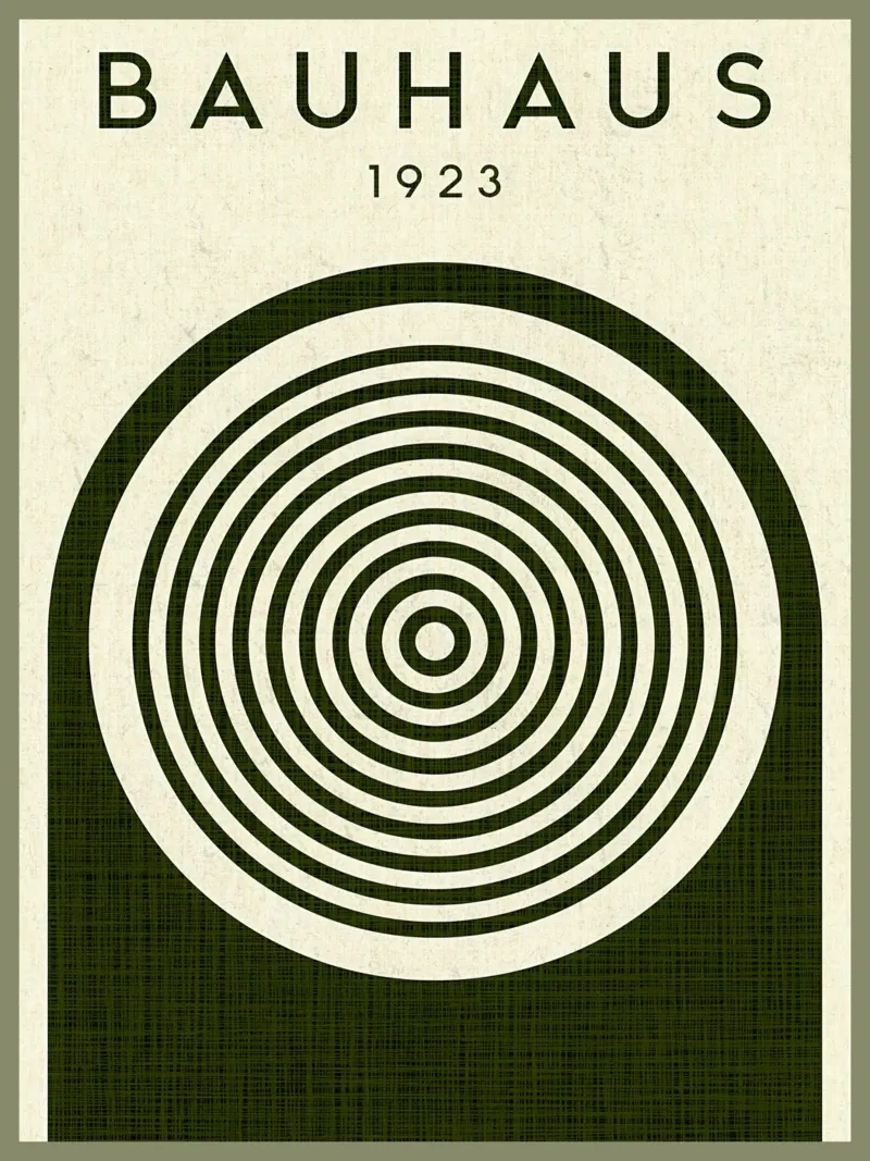 Bauhaus 1923 Manifesto minimalista poster con telaio in legno da Ashley Studio