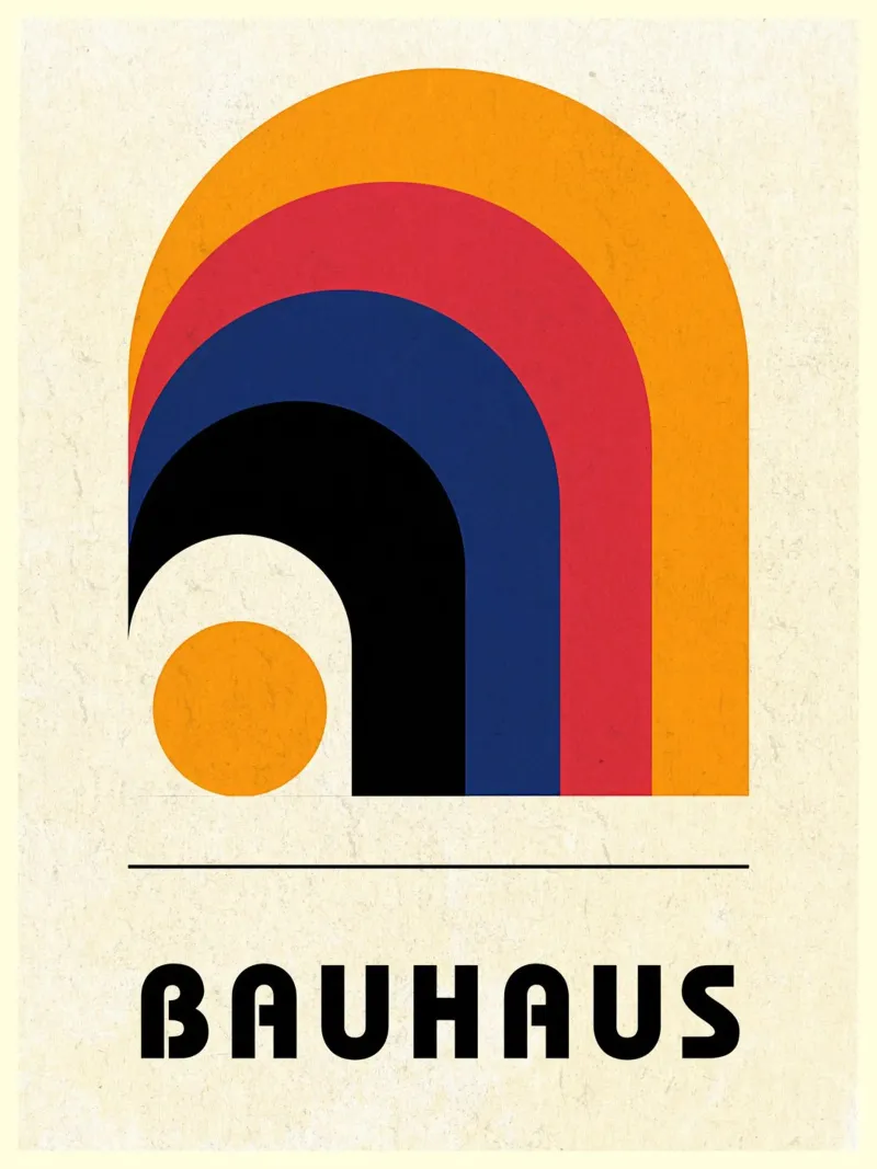 Bauhaus 1923 Manifesto minimalista poster con telaio in legno da Ashley Studio