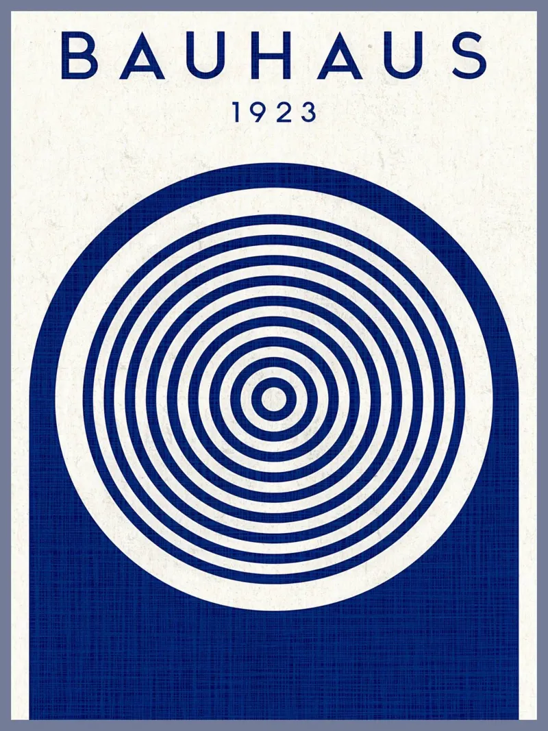 Bauhaus 1923 Stampa d'arte minimalista poster con telaio in legno da Ashley Studio
