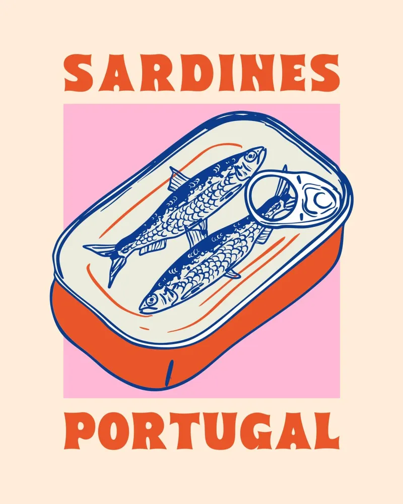 Sardine in scatola retrò - Arte alimentare in Portogallo carta hahnemühle da EDMPROJECT