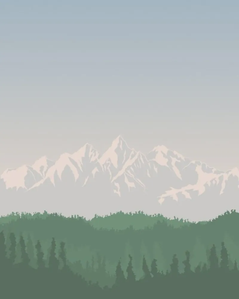 snowcapped peaks tree line plexiglass da prindy