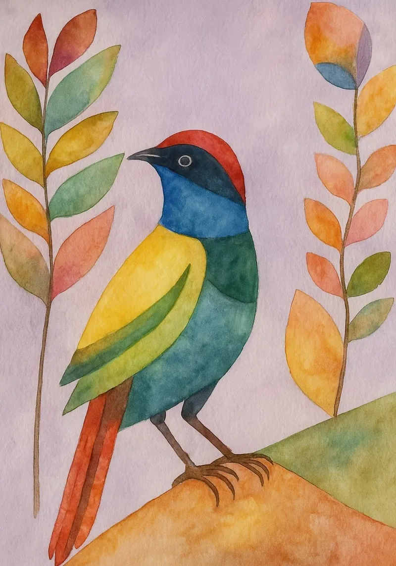 disegno di uccelli tela con Cornice a cassetta da Botania